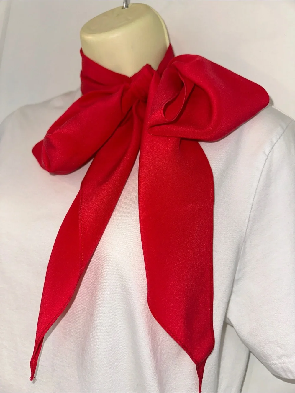 Vintage Fuchsia Pink Long‎ Chiffon Polyester Neck Scarf or Belt